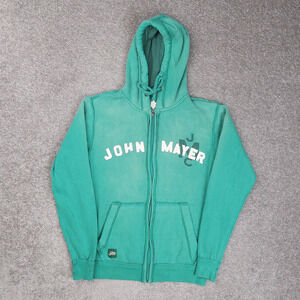John Mayer Musical Sound Small Green Long Sleeve Full Zip Hoodie